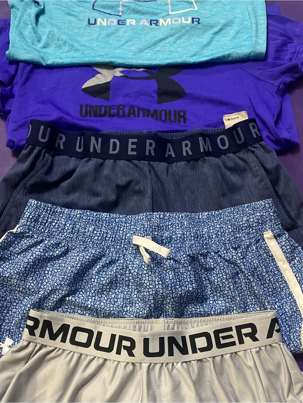 Under Armour Blue and Gray Boys' Athletic Shorts Pack